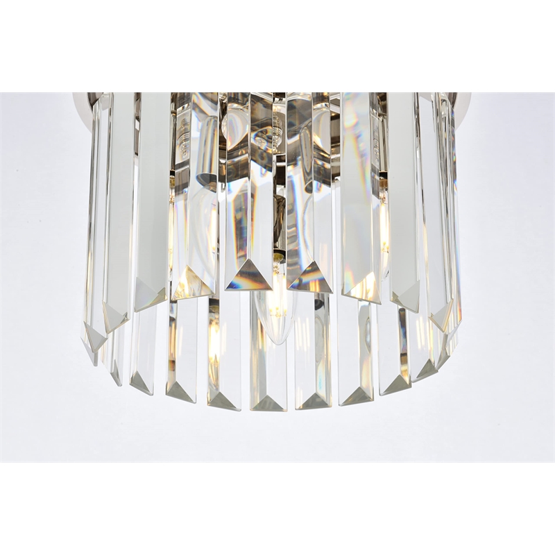 Urban Classic Sydney 3-Light Metal Royal Cut Flush Mount in Nickel