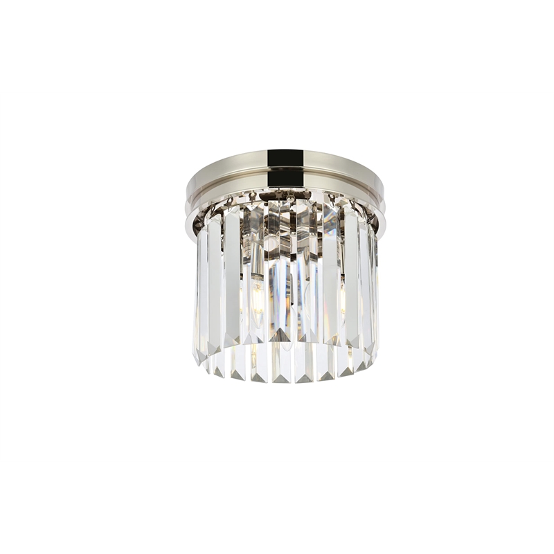 Urban Classic Sydney 3-Light Metal Royal Cut Flush Mount in Nickel