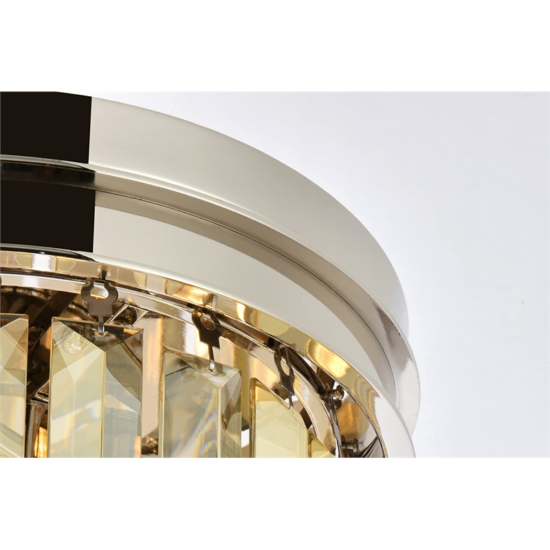Urban Classic Sydney 3-Light Metal Royal Cut Flush Mount in Nickel Finish