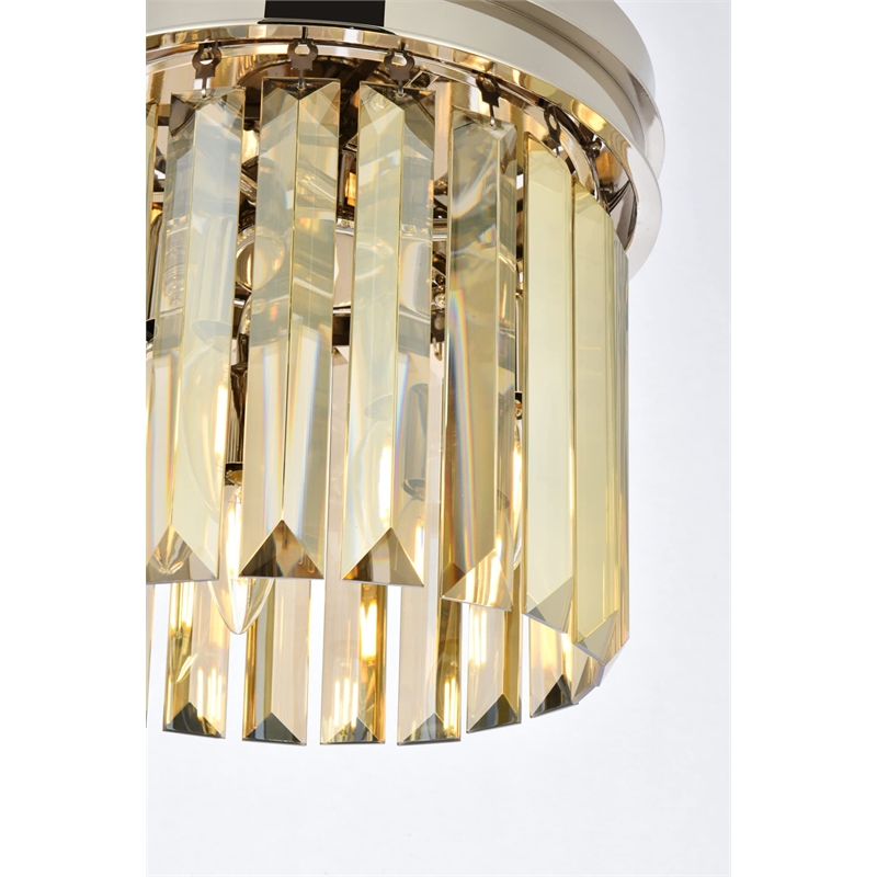 Urban Classic Sydney 3-Light Metal Royal Cut Flush Mount in Nickel Finish