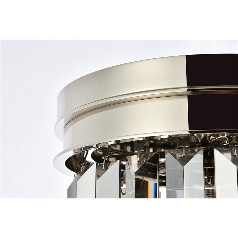 Urban Classic Sydney 3-Light Metal Royal Cut Flush Mount in Polished Nickel