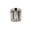 Urban Classic Sydney 3-Light Metal Royal Cut Flush Mount in Polished Nickel