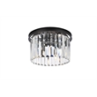 Urban Classic Sydney 3-Light Metal Royal Cut Flush Mount in Matte Black