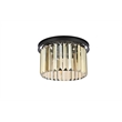 Urban Classic Sydney 3-Light Metal Royal Cut Flush Mount in Matte Black