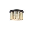 Urban Classic Sydney 3-Light Metal Royal Cut Flush Mount in Matte Black