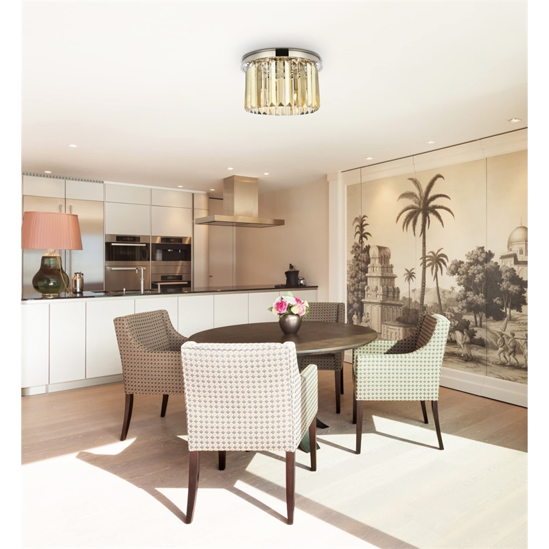 Urban Classic Sydney 3-Light Metal Royal Cut Flush Mount in Matte Black