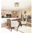 Urban Classic Sydney 3-Light Metal Royal Cut Flush Mount in Matte Black