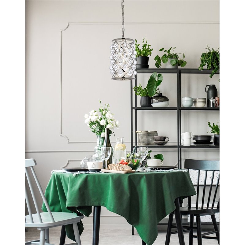 Urban Classic Madison 1-Light Metal Royal Cut Pendant in Polished Nickel