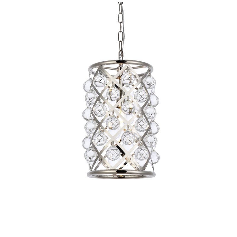 Urban Classic Madison 1-Light Metal Royal Cut Pendant in Polished Nickel