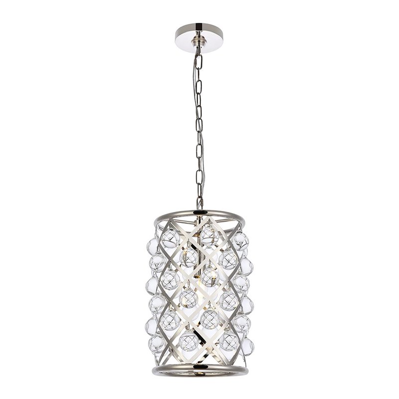 Urban Classic Madison 1-Light Metal Royal Cut Pendant in Polished Nickel