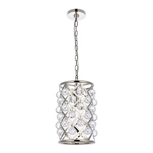 Urban Classic Madison 1-Light Metal Royal Cut Pendant in Polished Nickel