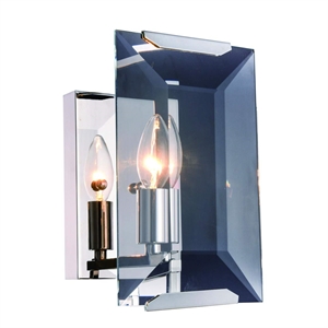 Urban Classic Monaco 1-Light Metal Crystal Wall Sconce in Polished Nickel