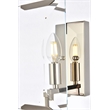 Urban Classic Monaco 1-Light Metal Crystal Wall Sconce in Polished Nickel