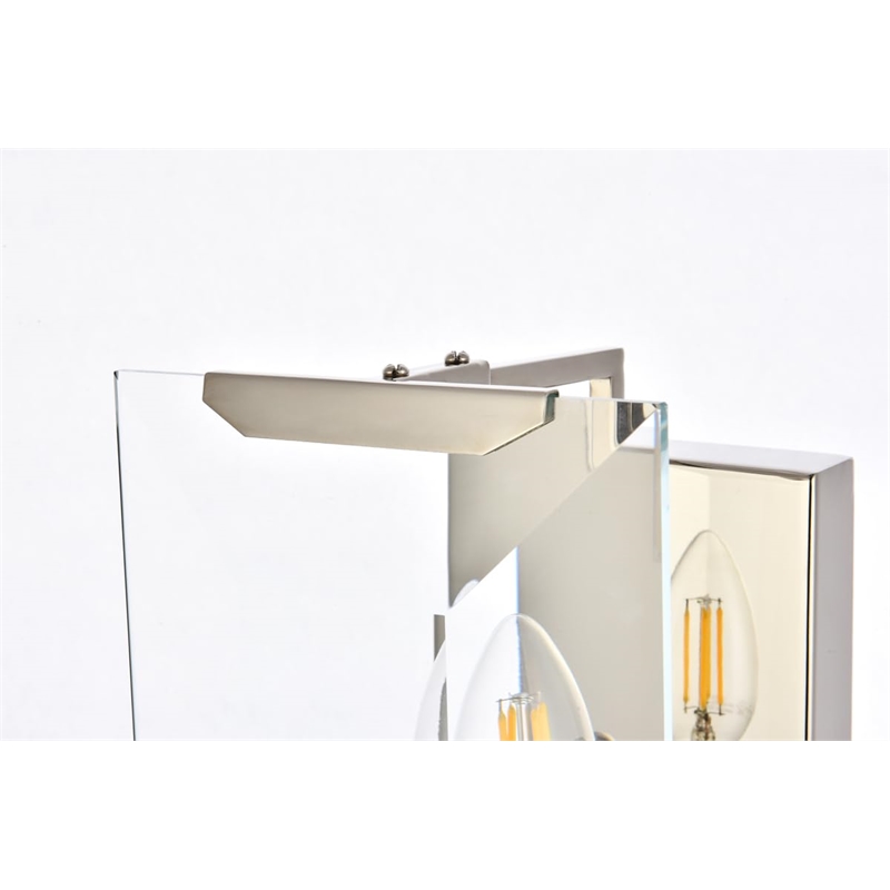 Urban Classic Monaco 1-Light Metal Crystal Wall Sconce in Polished Nickel