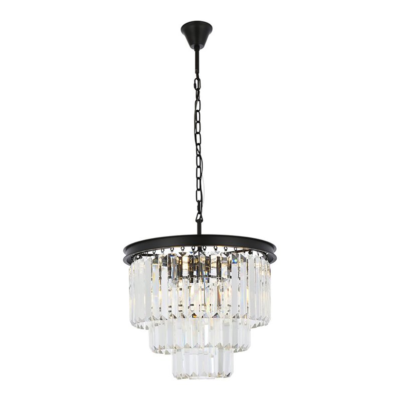 Urban Classic Sydney 9-Light Metal Royal Cut Chandelier - Matte Black