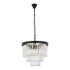 Urban Classic Sydney 9-Light Metal Royal Cut Chandelier - Matte Black