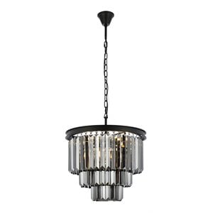 Urban Classic Sydney 9-Light Metal Royal Cut Chandelier - Matte Black Finish