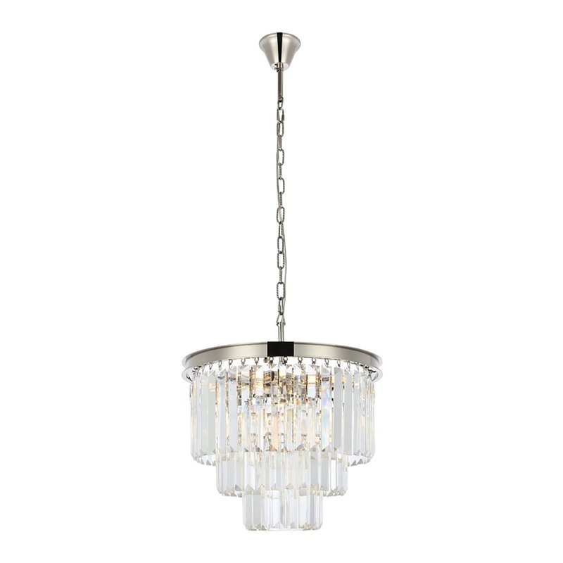 Urban Classic Sydney 9-Light Metal Royal Cut Chandelier - Polished Nickel