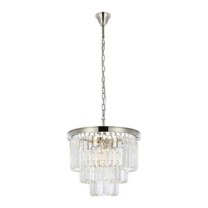 Urban Classic Sydney 9-Light Metal Royal Cut Chandelier - Polished Nickel