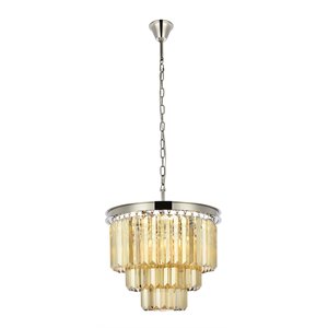 Urban Classic Sydney 9-Light Metal Royal Cut Chandelier - Nickel