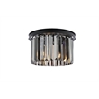 Urban Classic Sydney 3-Light Metal Royal Cut Flush Mount in Black