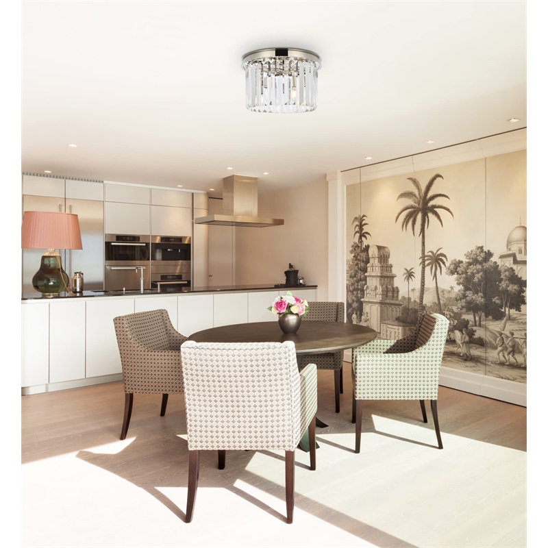 Urban Classic Sydney 3-Light Metal Royal Cut Flush Mount - Nickel Finish