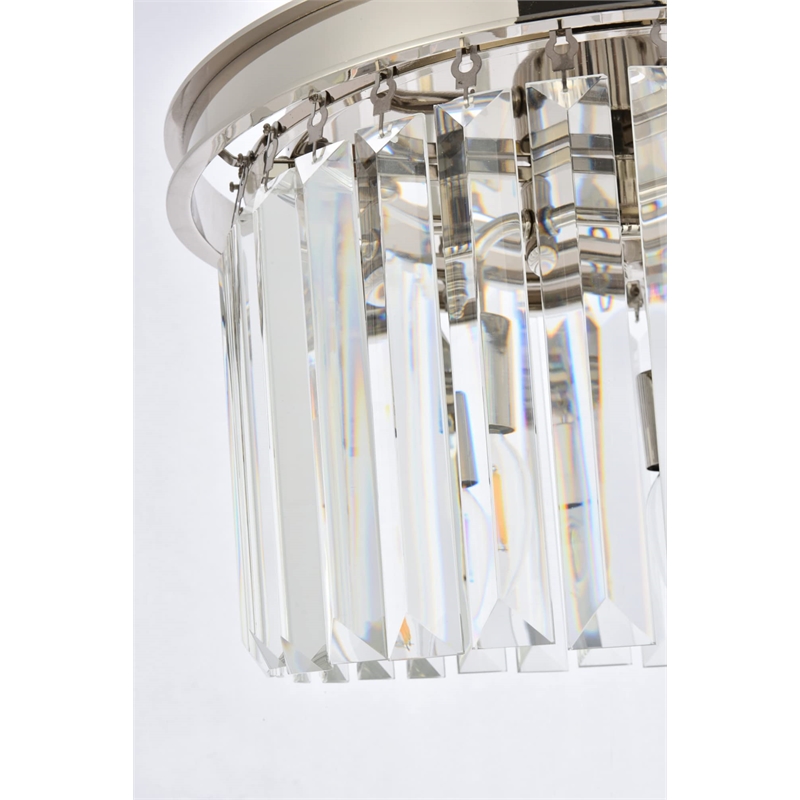 Urban Classic Sydney 3-Light Metal Royal Cut Flush Mount - Nickel Finish