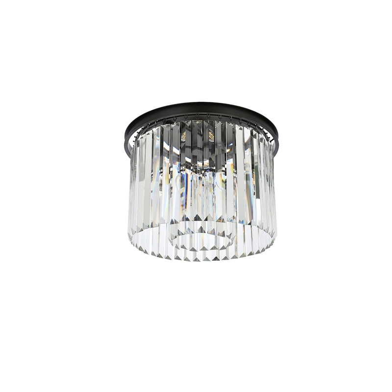 Urban Classic Sydney 6-Light Metal Royal Cut Flush Mount in Matte Black Finish