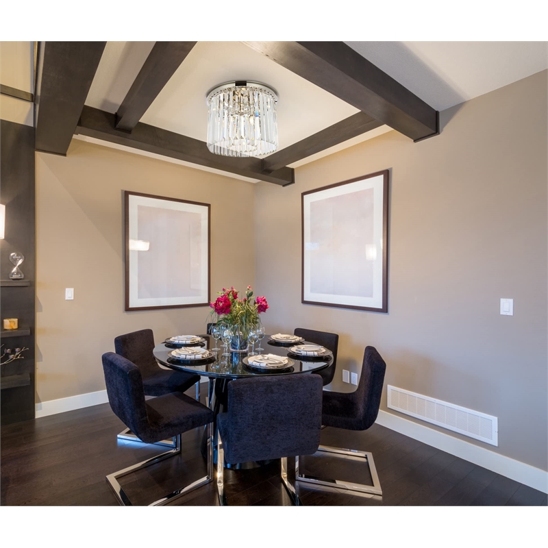 Urban Classic Sydney 6-Light Metal Royal Cut Flush Mount in Matte Black Finish