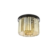 Urban Classic Sydney 6-Light Metal Royal Cut Flush Mount in Matte Black Finish