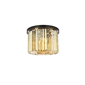 Urban Classic Sydney 6-Light Metal Royal Cut Flush Mount in Matte Black Finish