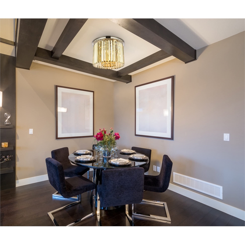 Urban Classic Sydney 6-Light Metal Royal Cut Flush Mount in Matte Black Finish