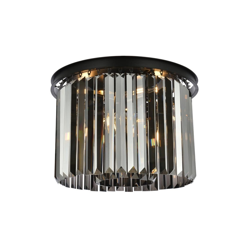 Urban Classic Sydney 6-Light Metal Royal Cut Flush Mount in Matte Black