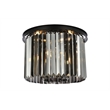 Urban Classic Sydney 6-Light Metal Royal Cut Flush Mount in Matte Black