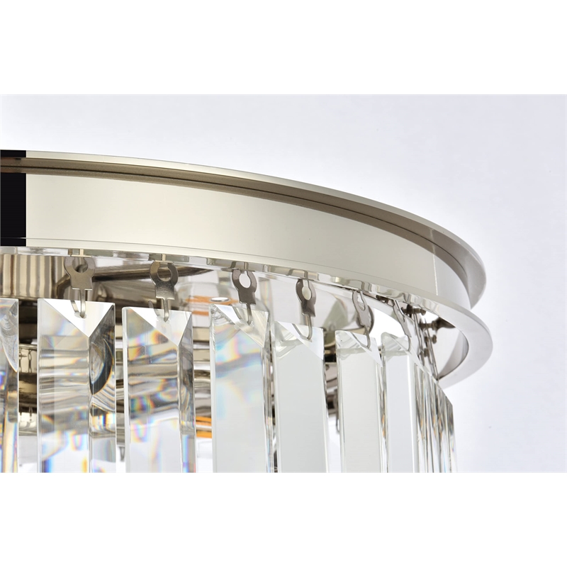 Urban Classic Sydney 6-Light Metal Royal Cut Flush Mount in Polished Nickel