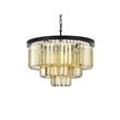 Urban Classic Sydney 9-Light Metal Royal Cut Chandelier in Matte Black