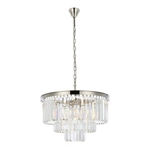Urban Classic Sydney 9-Light Metal Royal Cut Chandelier in Polished Nickel