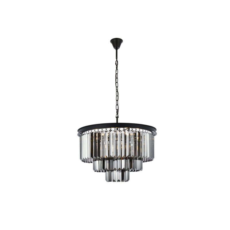 Urban Classic Sydney 9-Light Metal Royal Cut Chandelier in Nickel Finish