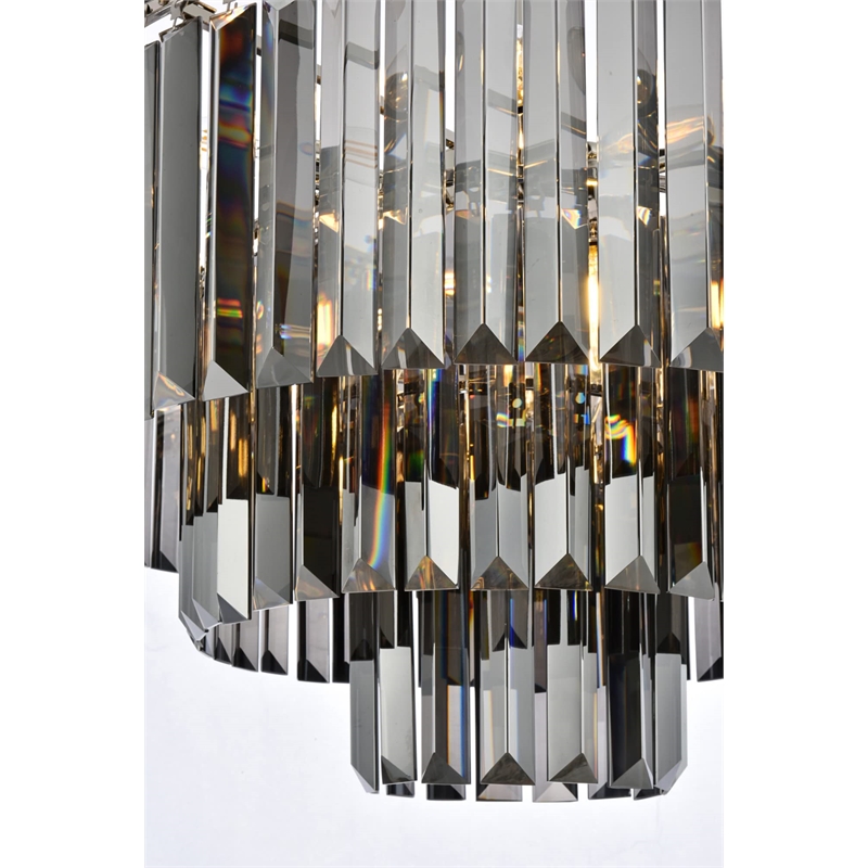 Urban Classic Sydney 9-Light Metal Royal Cut Chandelier in Nickel Finish