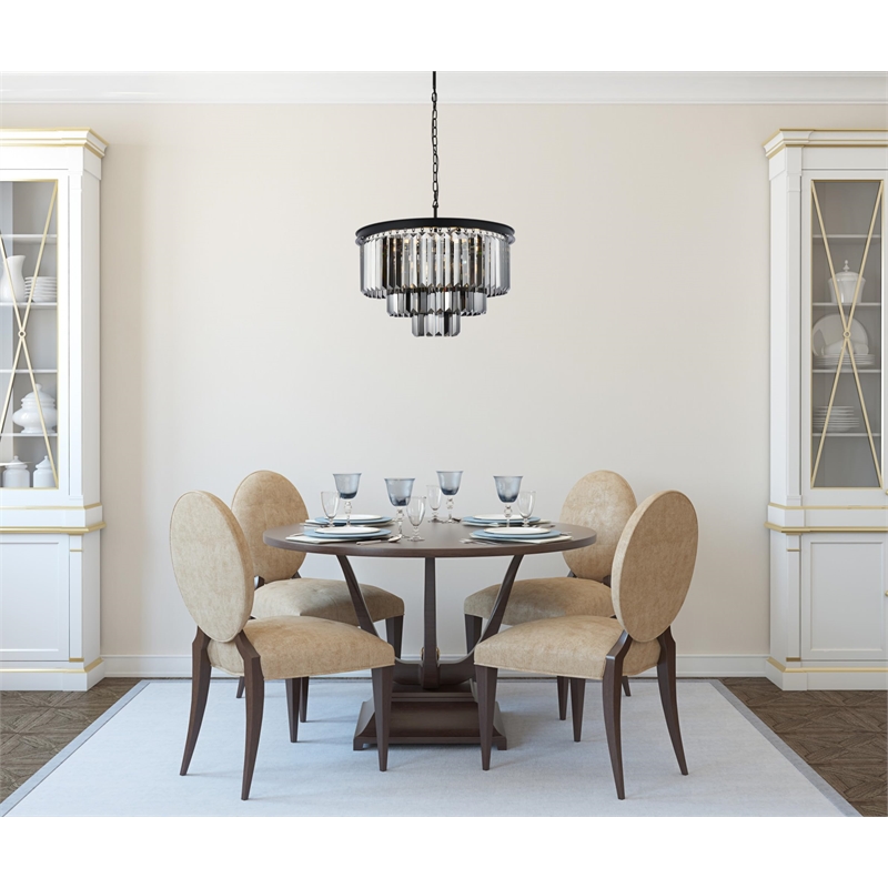 Urban Classic Sydney 9-Light Metal Royal Cut Chandelier in Nickel Finish