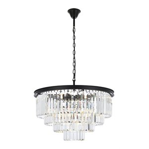 Urban Classic Sydney 17-Light Metal Royal Cut Chandelier in Black