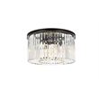 Urban Classic Sydney 8-Light Metal Royal Cut Flush Mount in Matte Black