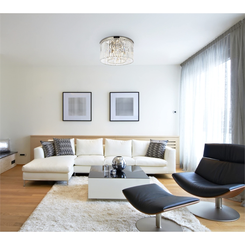 Urban Classic Sydney 8-Light Metal Royal Cut Flush Mount in Matte Black