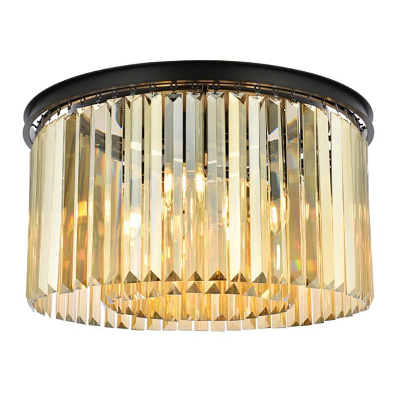 Urban Classic Sydney 8-Light Metal Royal Cut Flush Mount in Matte Black