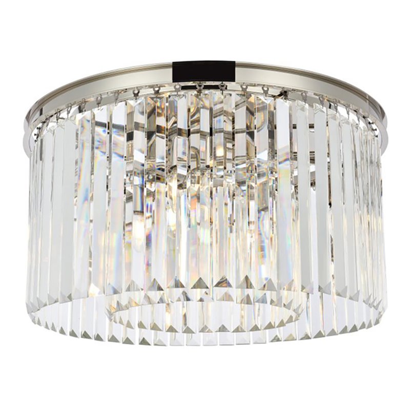 Urban Classic Sydney 8-Light Metal Royal Cut Flush Mount in Nickel