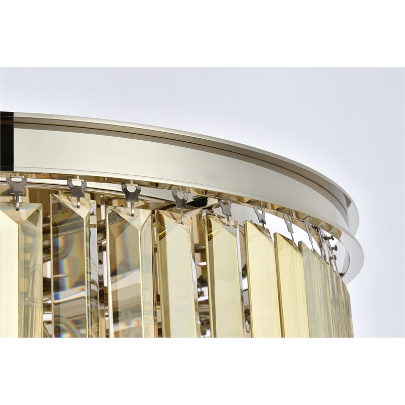 Urban Classic Sydney 8-Light Metal Royal Cut Flush Mount in Polished Nickel