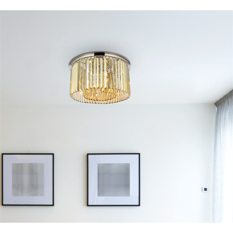 Urban Classic Sydney 8-Light Metal Royal Cut Flush Mount in Polished Nickel