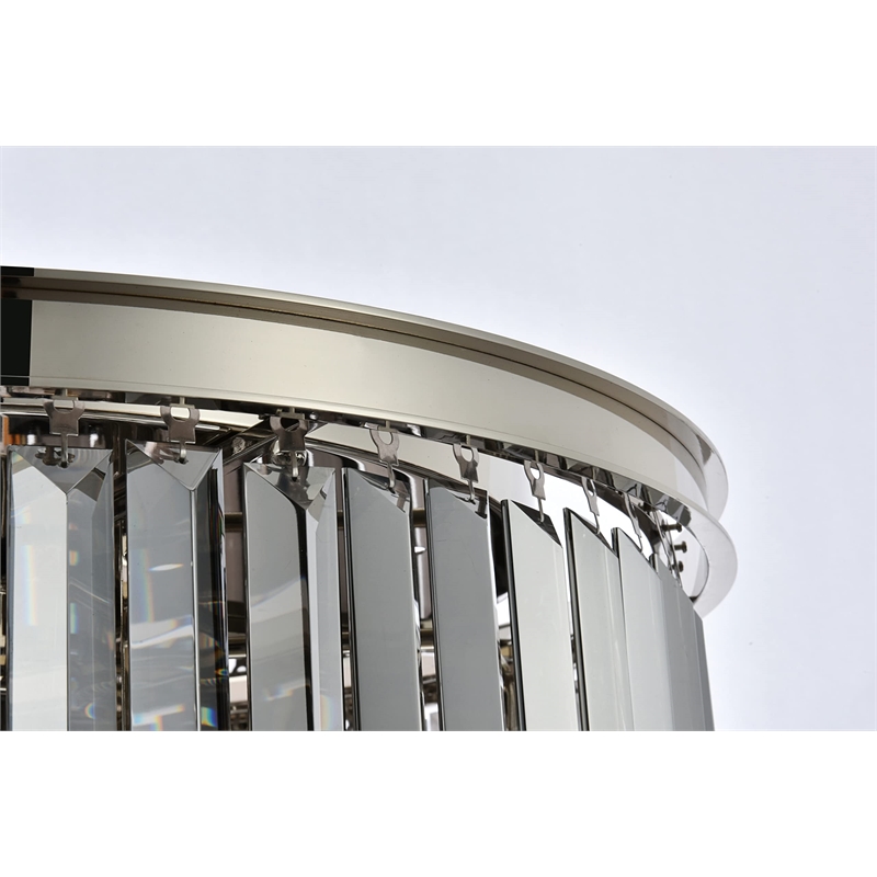 Urban Classic Sydney 8-Light Metal Royal Cut Flush Mount in Nickel