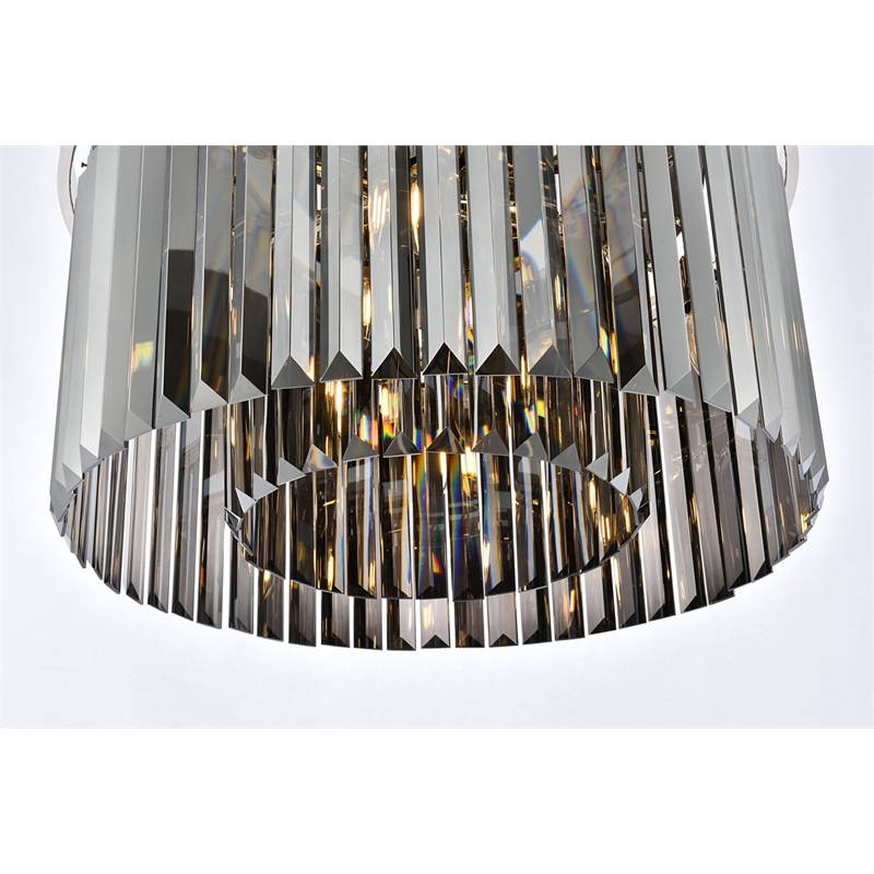 Urban Classic Sydney 8-Light Metal Royal Cut Flush Mount in Nickel
