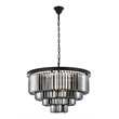 Urban Classic Sydney 17-Light Metal Royal Cut Chandelier in Matte Black